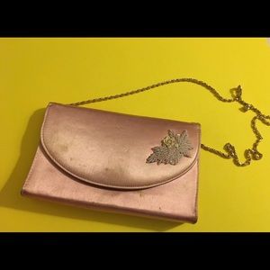 Vintage Blush Silk Evening Bag